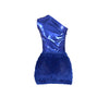 Women One Shoulder Skew Collar Bodysuit + Fur Tassel Bodycon Midi Skirt Dress Set Outfit Two 2Piece Set