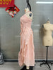 Women Floral Print Pile Neck Flare Long Sleeve Long Dress Elegant Birthday Party Midi Maxi Dresses Vestidos