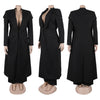 Women's Set Full Sleeve X-Long Blazer Coat+ Long Pant Suit Spring Streetwear Two 2 Piece Set Africa OL Work Outfits