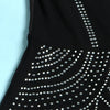 Women Mesh See Though Diamonds Rhinestones Cutout Front Long Sleeve Sexy Party Club Evening Prom Maxi Long Dress