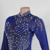 Women Long Sleeve Diamonds Rhinestones High Side Split Mermaid Midi Maxi Dress Even Sexy Party Dresses Vestidos