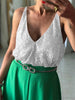 Camisole small vest European and American women's beads deep V front and back two wearing tops sexy