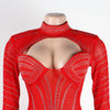 Women Mesh See Though Diamonds Rhinestones Cutout Front Long Sleeve Sexy Party Club Evening Prom Maxi Long Dress