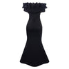 Elegant Women Long Evening Dresses Ruched Off Shoulder Slim Bodycon Mermiad White Dress Formal Party Wedding Guest Gown