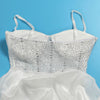 Women Mesh Diamonds Rhinestones Cake Style Big Swing Strap Bodycon Midi Dress Sexy Party Even Dresses Vestidos