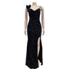 Women One Shoulder Open Back Sequined High Side Split Mermaid Maxi Dress Sexy Club Evening Party Dresses Vestidos