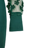 Elegant Women Floral Applique Mesh Long Sleeve Knit Ribbed Sweater Dress Autumn Winter Bodycon Dresses Vestidos