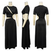 Women O-neck High Split Ruched Bodycon Midi Maxi Dress Fall Street Evening Party Club Vestidos Sexy Long Dresses