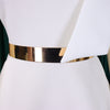 Women Big Bow Shoulder Skew Collar Big Swing Knee Length Dress Belt Street Vestidos Sexy Party Evening Chic Dresse