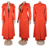 Women's Set Full Sleeve X-Long Blazer Coat+ Long Pant Suit Spring Streetwear Two 2 Piece Set Africa OL Work Outfits