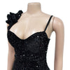 Women One Shoulder Open Back Sequined High Side Split Mermaid Maxi Dress Sexy Club Evening Party Dresses Vestidos