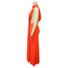 Women O-neck High Split Ruched Stacked Bodycon Midi Maxi Dress Evening Party Club Vestidos Sexy Chic Long Dresses