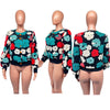 Elegant Women Button Front Floral Appliques Long Sleeve Jacket Thick Warm Winter Streetwear Outwear