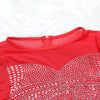Women Mesh Patchwork Diamonds Rhinestones Bodycon Midi Mermaid Maxi Dress Evening Sexy Party Dresses Vestidos