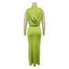 Women O-neck High Split Ruched Stacked Bodycon Midi Maxi Dress Evening Party Club Vestidos Sexy Chic Long Dresses
