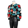 Elegant Women Button Front Floral Appliques Long Sleeve Jacket Thick Warm Winter Streetwear Outwear