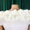 Elegant Women Long Evening Dresses Ruched Off Shoulder Slim Bodycon Mermiad White Dress Formal Party Wedding Guest Gown