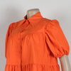 Elegant Women Puff Sleeve Single Breasted Lapel Collar Babydoll Dress Street White Big Swing Loose Smock Shirt Dresses