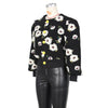 Elegant Women Button Front Floral Appliques Long Sleeve Jacket Thick Warm Winter Streetwear Outwear