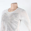 Women Mesh Patchwork Diamonds Rhinestones Bodycon Midi Mermaid Maxi Dress Evening Sexy Party Dresses Vestidos