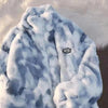 Women's Tie Dye Lamb Fleece Jacket Autumn Winter Zipper Outerwear Warm Plush Jackets Harajuku Casual Loose Female Thick Coat