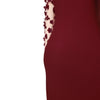 Elegant Women Floral Applique Mesh Long Sleeve Knit Ribbed Sweater Dress Autumn Winter Bodycon Dresses Vestidos