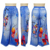 Women Fake Denim 3D floral Print Loose Wide Leg Jogger Pants Streetwear Active Hip Hop Sweatpants Trousers