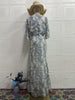 Solid Long Dress Women Flare Sleeve A Line Dresses Casual Ruffles Midi Waist Vestidos V Neck Office Lady Slight Strech