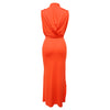 Women O-neck High Split Ruched Stacked Bodycon Midi Maxi Dress Evening Party Club Vestidos Sexy Chic Long Dresses