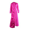 Vintage Women Long Sleeve High Side Split Ruched Up Wrap Lapel Collar White Maxi Long Dress Street Dresses