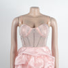 Women Mesh Diamonds Rhinestones Cake Style Big Swing Strap Bodycon Midi Dress Sexy Party Even Dresses Vestidos
