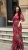 Solid Long Dress Women Flare Sleeve A Line Dresses Casual Ruffles Midi Waist Vestidos V Neck Office Lady Slight Strech
