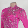 Women Long Sleeve Diamonds Rhinestones High Side Split Mermaid Midi Maxi Dress Even Sexy Party Dresses Vestidos