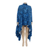 Women Leopard Batwing Long Sleeve Button Front Stand Collar Dress Vintage Streetwear Loose Vestidos Dresses