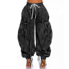 Women Streetwear Drawstring Fly Denim Pants Autumn Loose Safari Style Cargo Harem Hip Hop Jeans