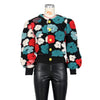 Elegant Women Button Front Floral Appliques Long Sleeve Jacket Thick Warm Winter Streetwear Outwear