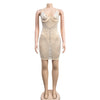 Women Rhinestones Drilling Mesh See Though Patchwork Midi Mini Dress Crystal Party Dresses Night Out Robes Vestidos