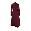 Vintage Women Long Sleeve High Side Split Ruched Up Wrap Lapel Collar White Maxi Long Dress Street Dresses
