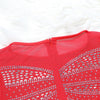 Women Mesh Patchwork Diamonds Rhinestones Bodycon Midi Mermaid Maxi Dress Evening Sexy Party Dresses Vestidos