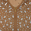 Women Long Sleeve Mesh Diamonds Rhinestones Bodycon Midi Dress Women’s Maxi Long Evening Birthday Dresses