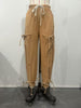 Women Streetwear Drawstring Fly Denim Pants Autumn Loose Safari Style Cargo Harem Hip Hop Jeans