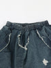 Women Streetwear Ripped Out Hole Denim Pants Fall Autumn Loose Safari Style Cargo Harem Hip Hop Jeans
