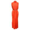 Women O-neck High Split Ruched Stacked Bodycon Midi Maxi Dress Evening Party Club Vestidos Sexy Chic Long Dresses
