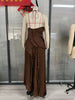 Women Floral Print Pile Neck Flare Long Sleeve Long Dress Elegant Birthday Party Midi Maxi Dresses Vestidos
