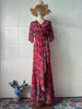Solid Long Dress Women Flare Sleeve A Line Dresses Casual Ruffles Midi Waist Vestidos V Neck Office Lady Slight Strech