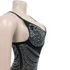 Women Rhinestones Drilling Mesh See Though Patchwork Midi Mini Dress Crystal Party Dresses Night Out Robes Vestidos