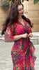 Solid Long Dress Women Flare Sleeve A Line Dresses Casual Ruffles Midi Waist Vestidos V Neck Office Lady Slight Strech