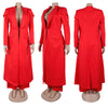 Women's Set Full Sleeve X-Long Blazer Coat+ Long Pant Suit Spring Streetwear Two 2 Piece Set Africa OL Work Outfits