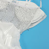 Women Mesh Diamonds Rhinestones Cake Style Big Swing Strap Bodycon Midi Dress Sexy Party Even Dresses Vestidos