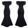 Elegant Women Long Evening Dresses Ruched Off Shoulder Slim Bodycon Mermiad White Dress Formal Party Wedding Guest Gown